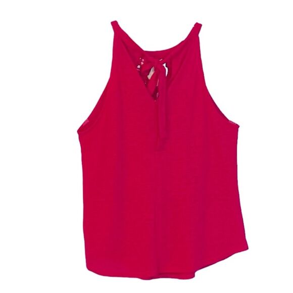 Jessica Simpson | Women’s Embroidered Red Pink Tank Top Sleeveless Blouse - Picture 3 of 9